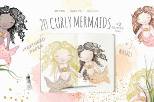 20 Curly Mermaids: Whimsical Illustrations