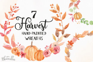 7 Wreaths Harvest Festival Pumpkin Illustrations