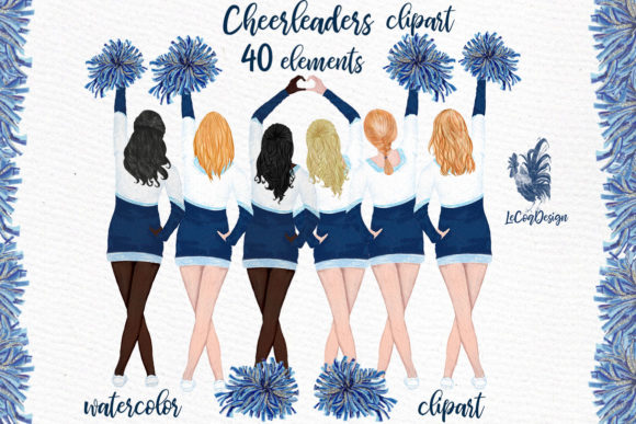 Cheerleaders Girls Clipart & Illustrations
