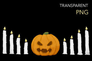 Evil Carved Pumpkin Border Design Illustrations
