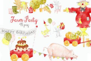 Farm Party Barnyard Cute Animals Clipart