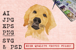 Golden Terrier Dog Illustrations for Crafts