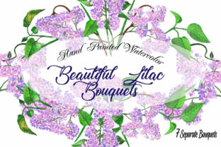 Lilac Spring Bouquets Clipart & Illustrations