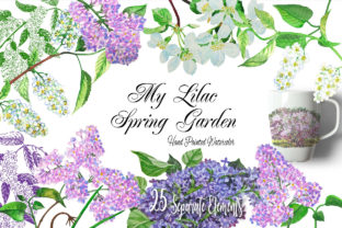 Lilac Spring Garden Clipart & Illustrations