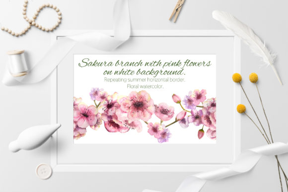 Sakura Branch. Seamless Background Illustrations
