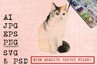 Sitting Cat Illustrations for Crafters
